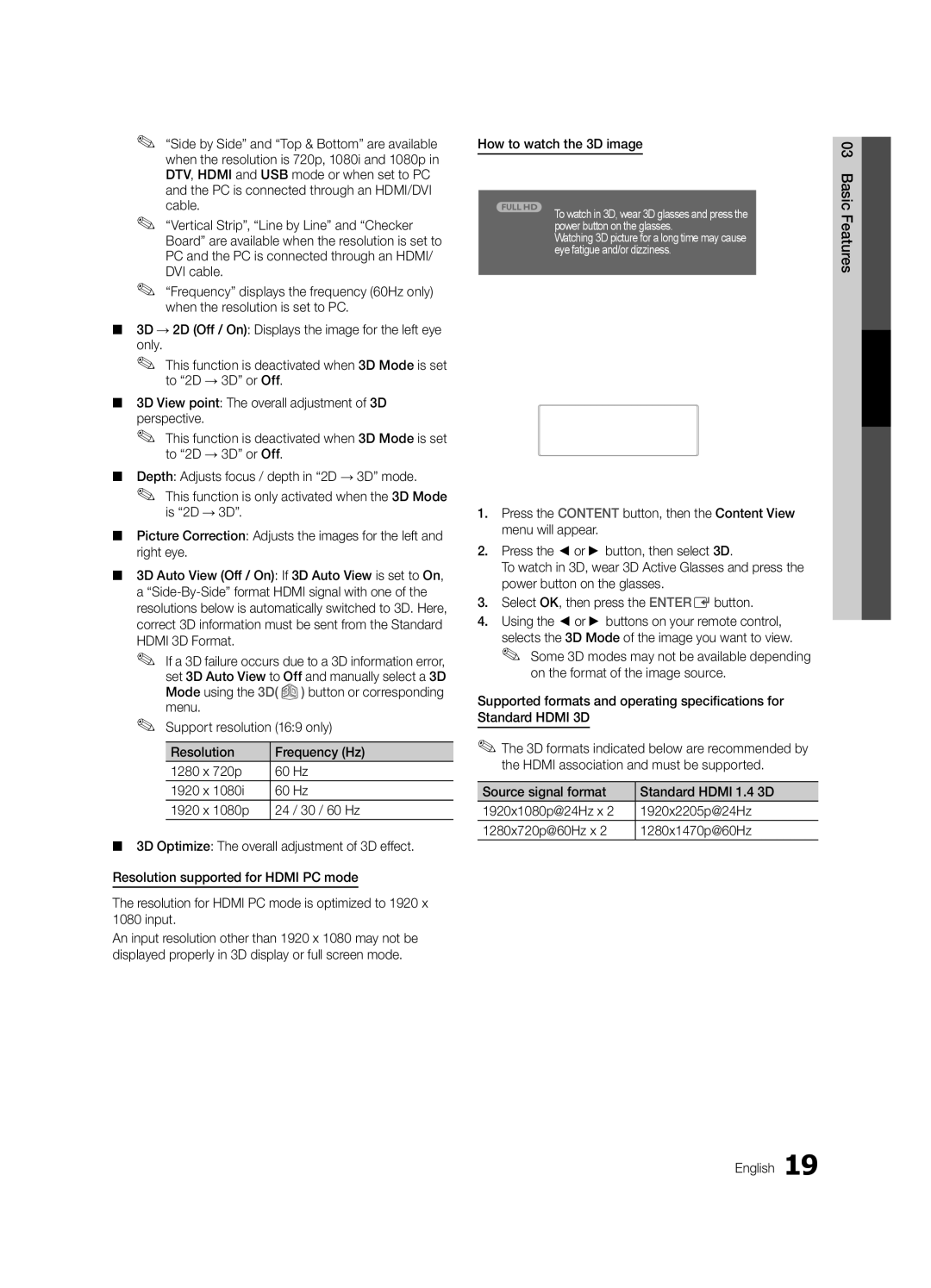 Samsung LN46C750 user manual How to watch the 3D image, OK Cancel 