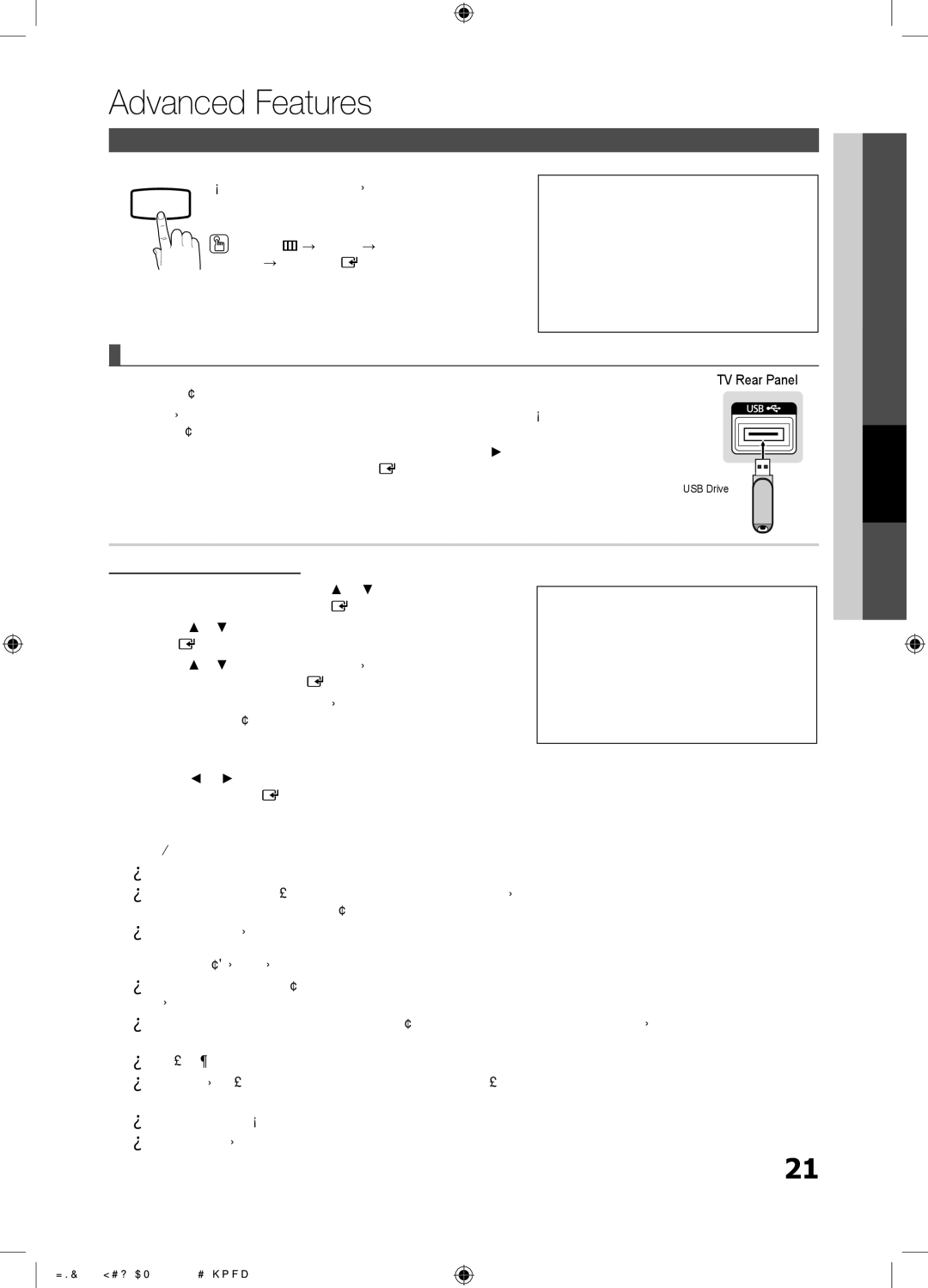 Samsung LN46E550 user manual Advanced Features, Using the Media Play Menu, Connecting a USB Device, Photo 