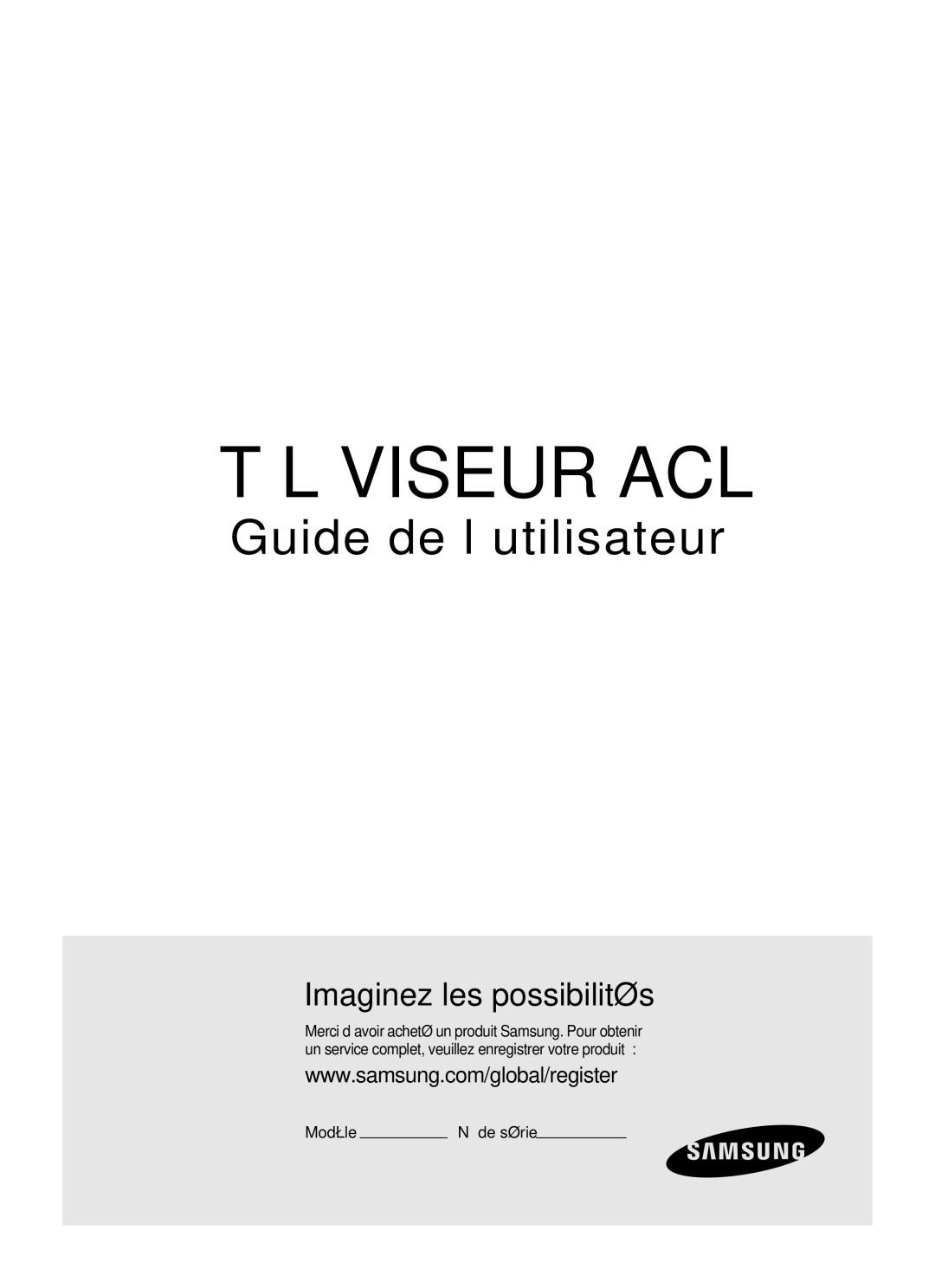 Samsung LN52A650A1F user manual Téléviseur ACL, De série 