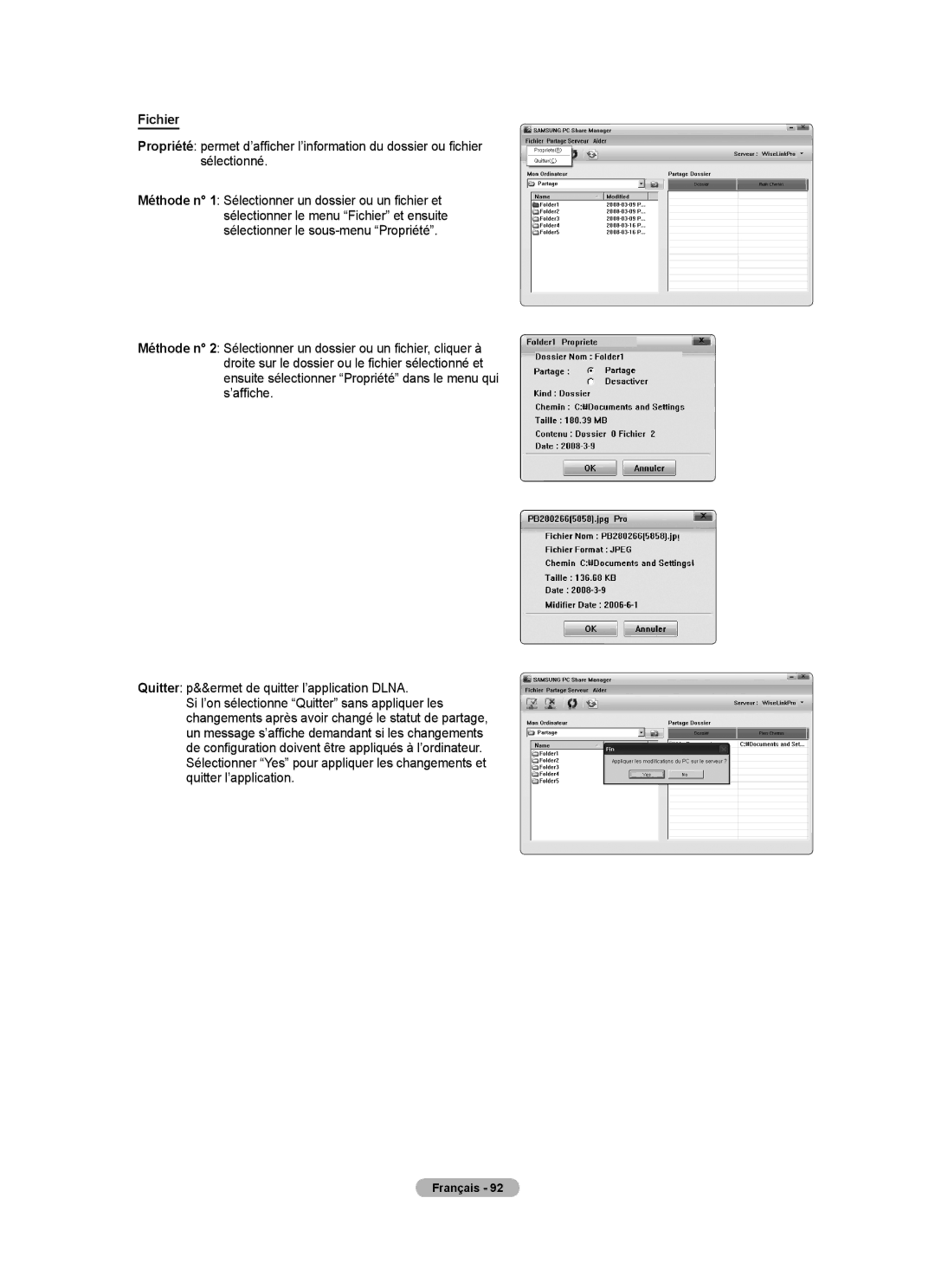 Samsung LN46A750R1F, LN52A750R1F, LN40A750R1F user manual Fichier 