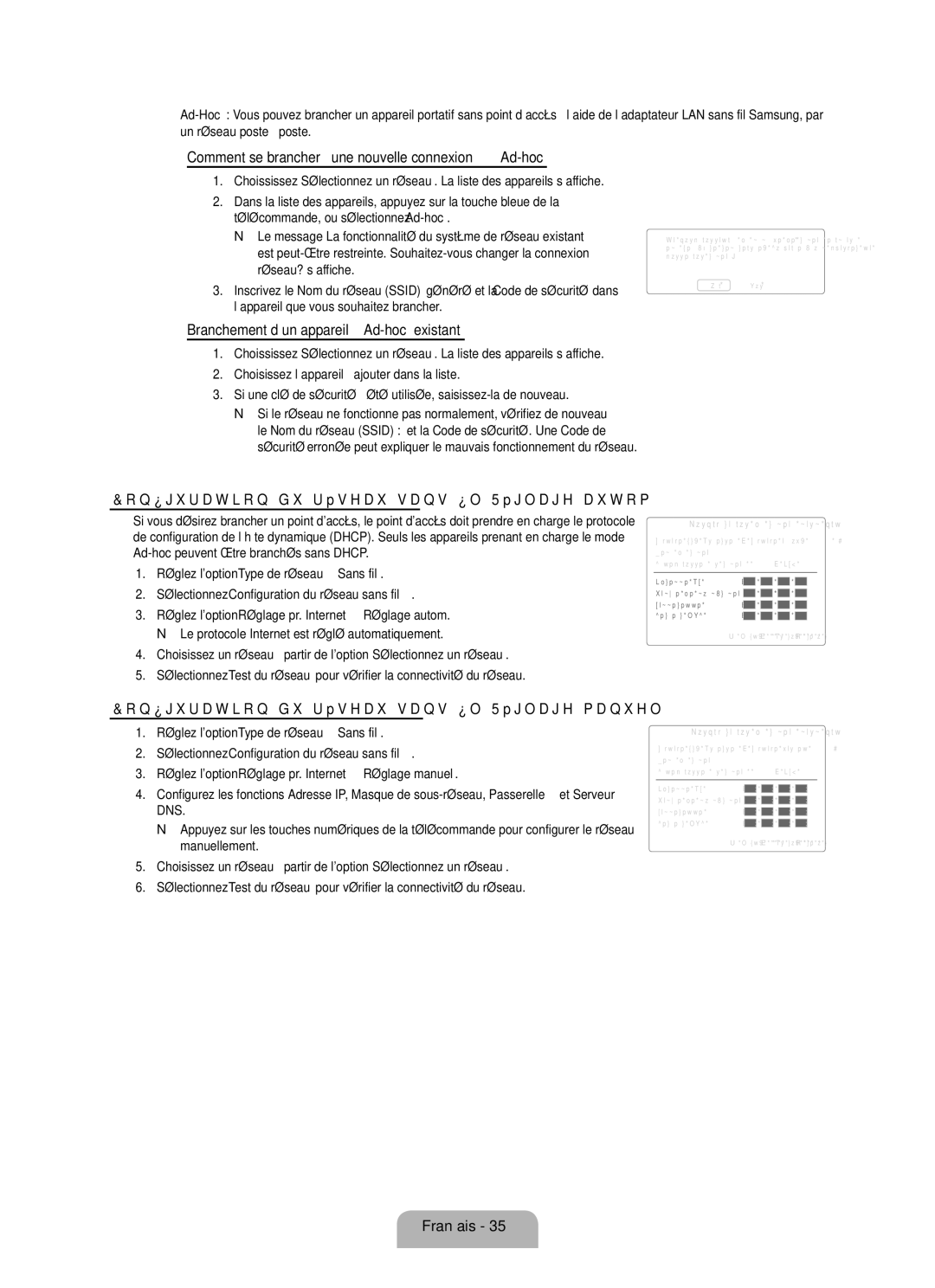 Samsung LN37B650, LN55B640 Comment se brancher à une nouvelle connexion Ad-hoc, Branchement d’un appareil Ad-hoc existant 