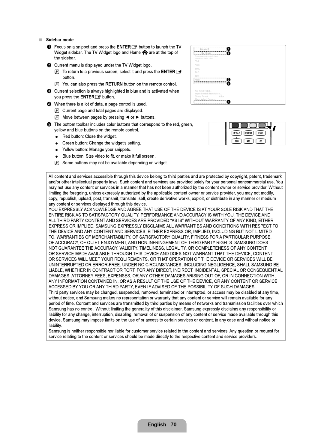 Samsung LN55B650, LN40B650, LN46B650 user manual Sidebar mode 