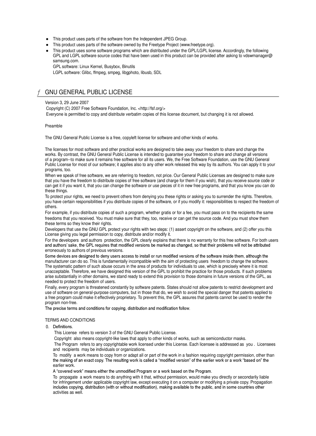 Samsung LN55B650, LN40B650, LN46B650 user manual Version 3, 29 June, Preamble 