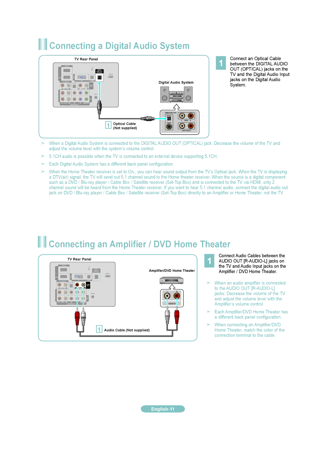 Samsung LN3B460, LN6B460, LNB460 setup guide English-11 