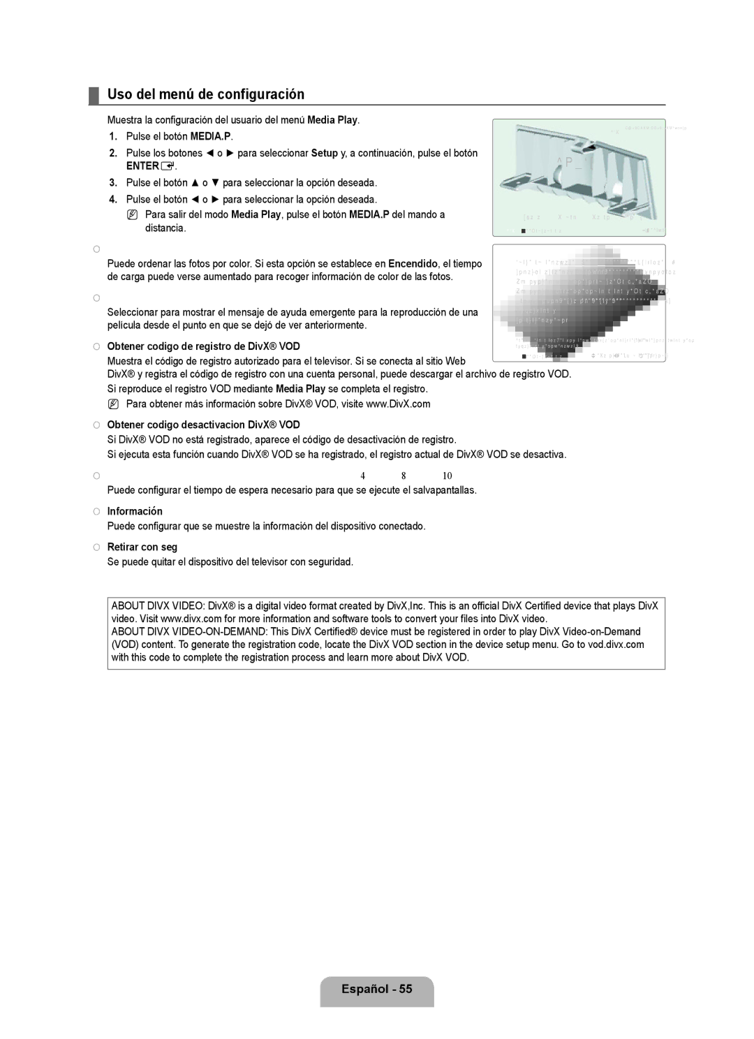 Samsung LN6B60 user manual Uso del menú de configuración 