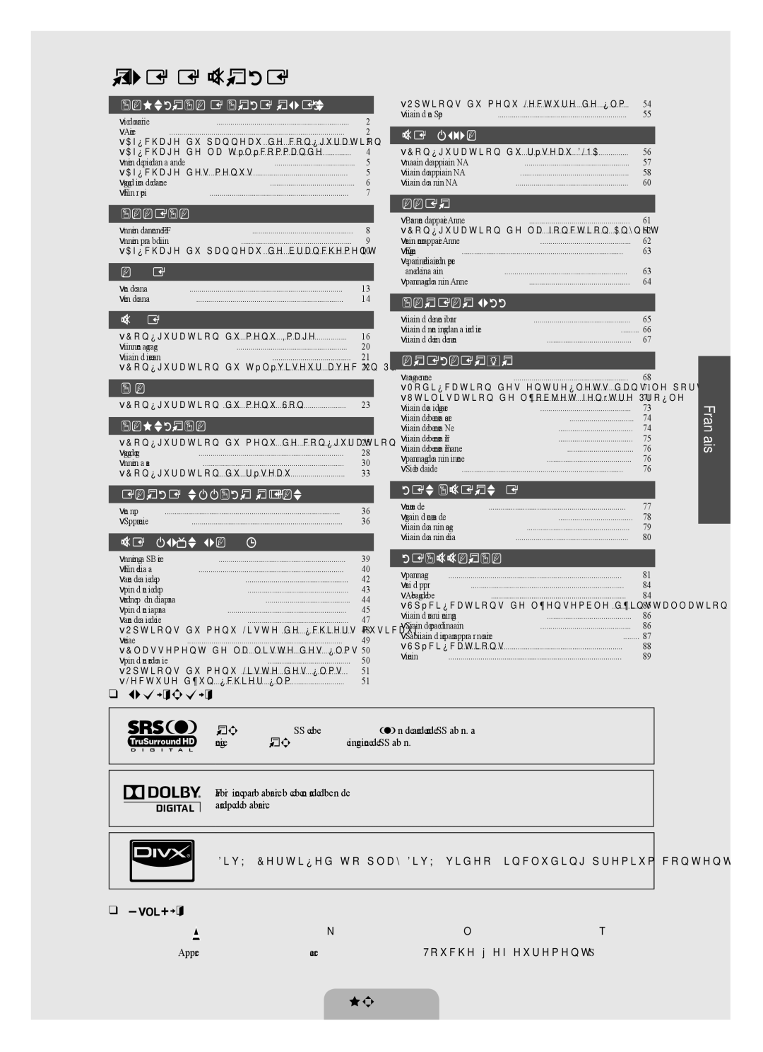 Samsung LN6B60 user manual Licence, Symboles, Français, Appuyer 