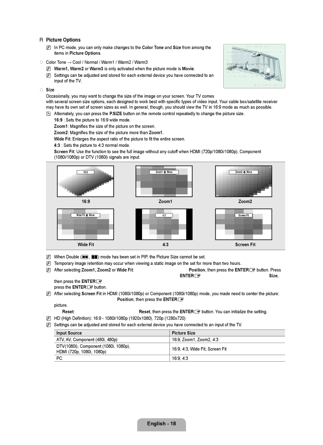 Samsung LN6B60 user manual Picture Options 