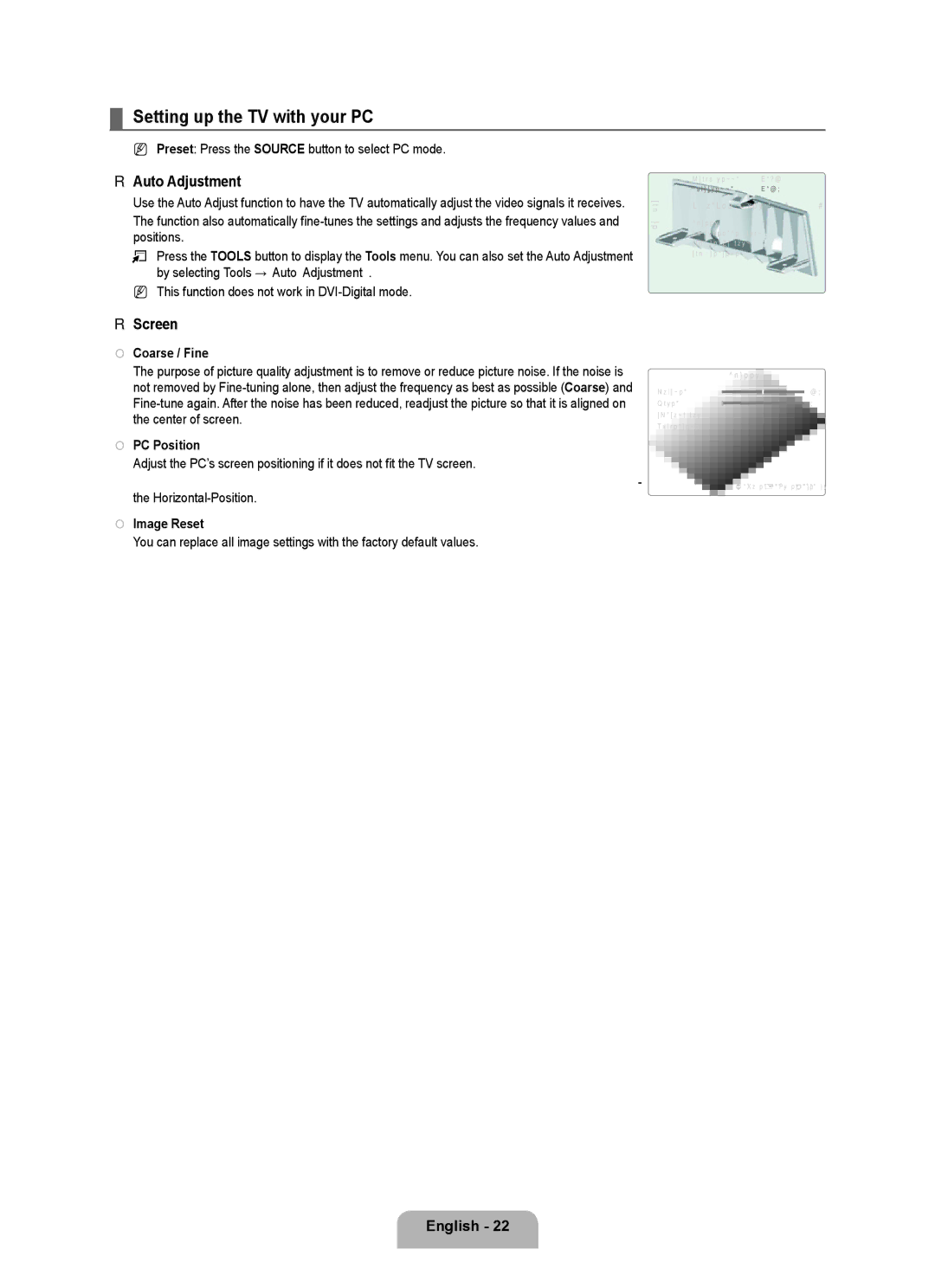 Samsung LN6B60 user manual Setting up the TV with your PC, Auto Adjustment, Screen 