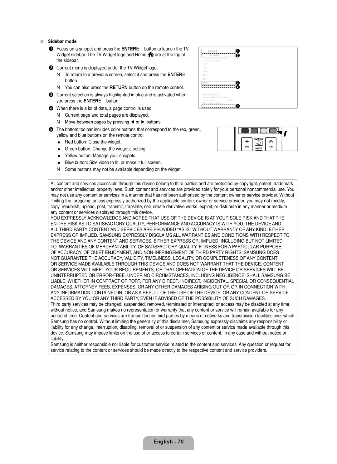 Samsung LN6B60 user manual Sidebar mode 