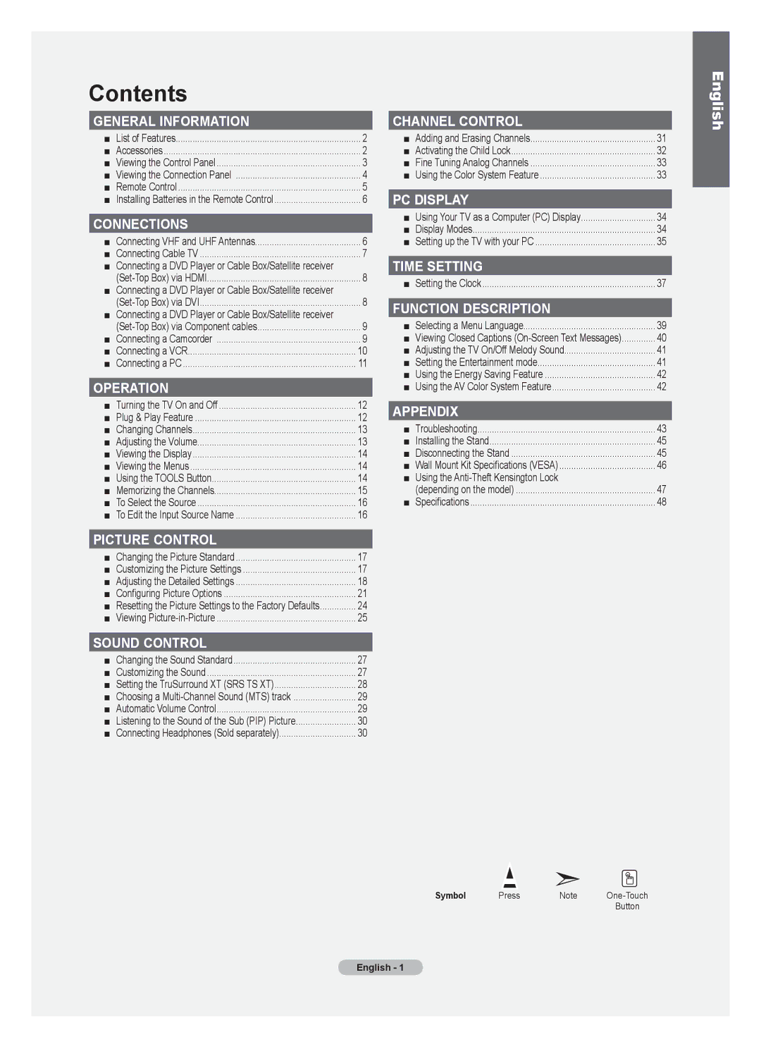 Samsung LNA0C, LN22A450C1, Series L4 user manual Contents 