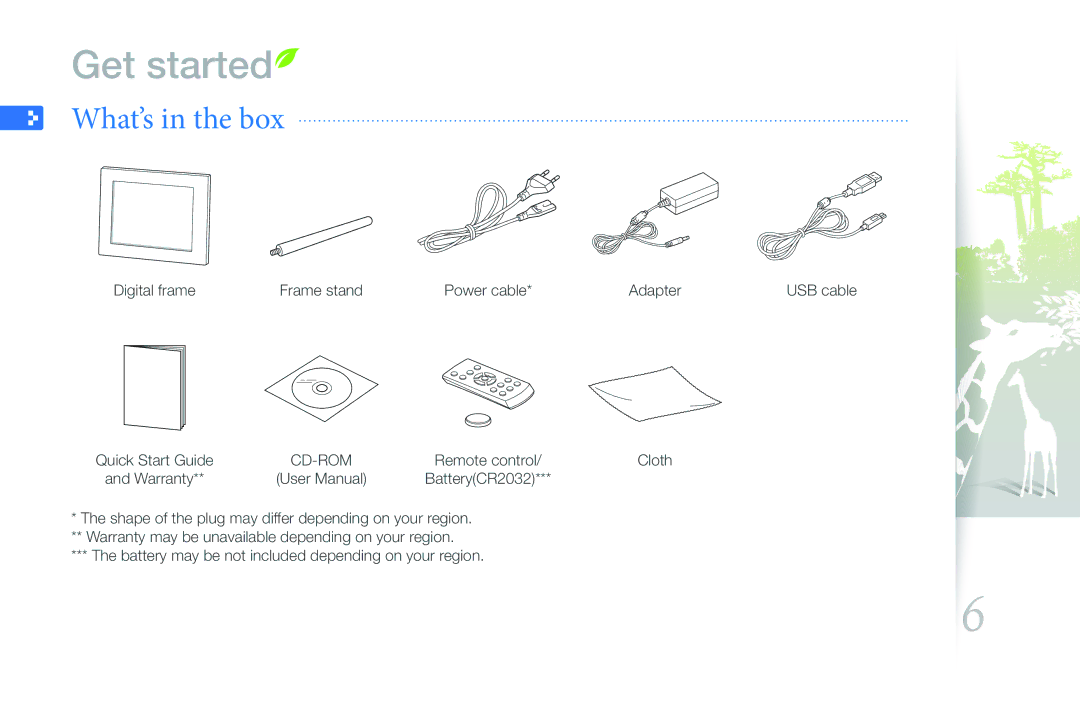 Samsung 1000W, LP08WSLSB/ZA, LP10WSLSB/ZA, 800W user manual Get started, What’s in the box 