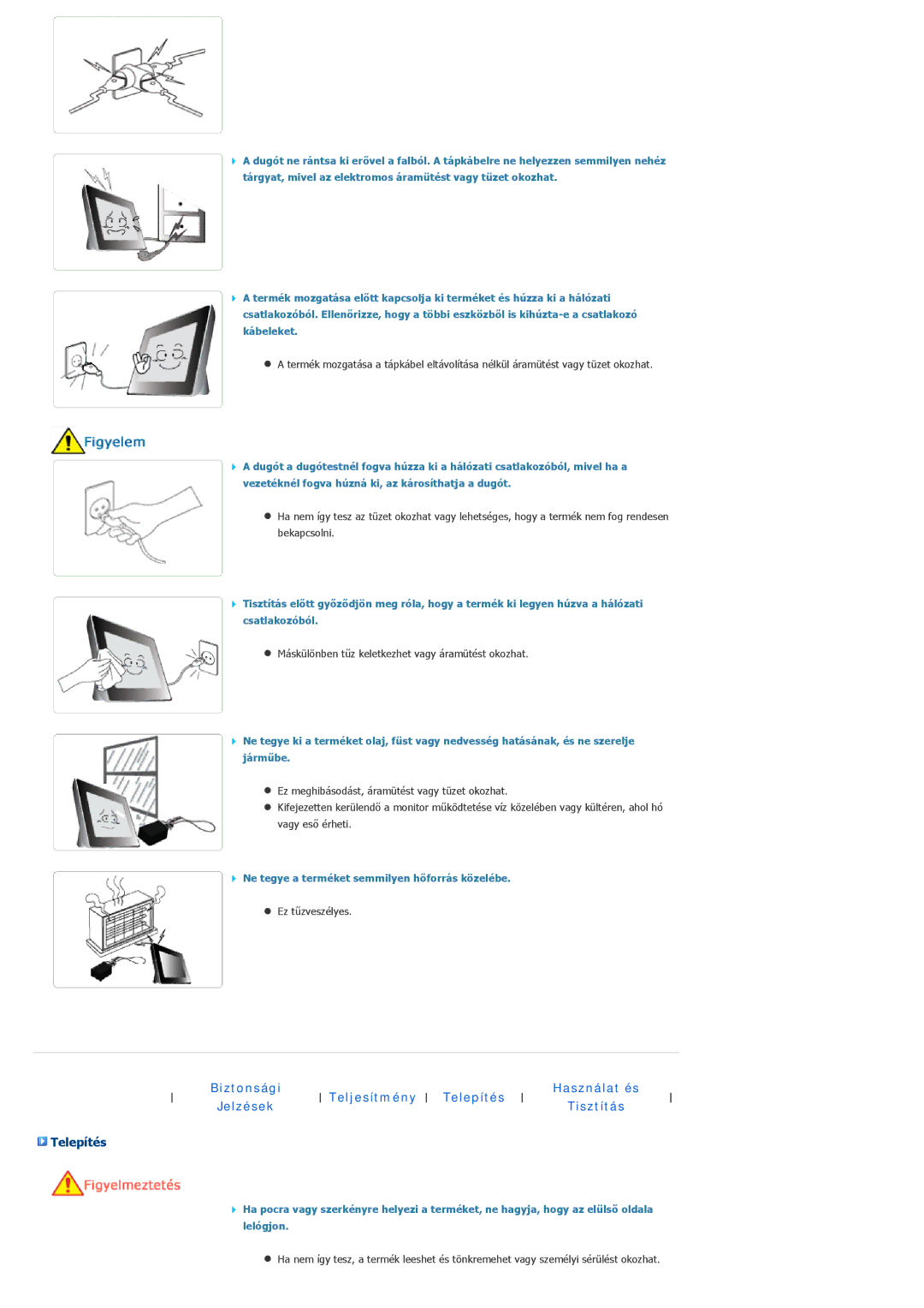 Samsung LP10CBQSBTZEN manual Telepítés 