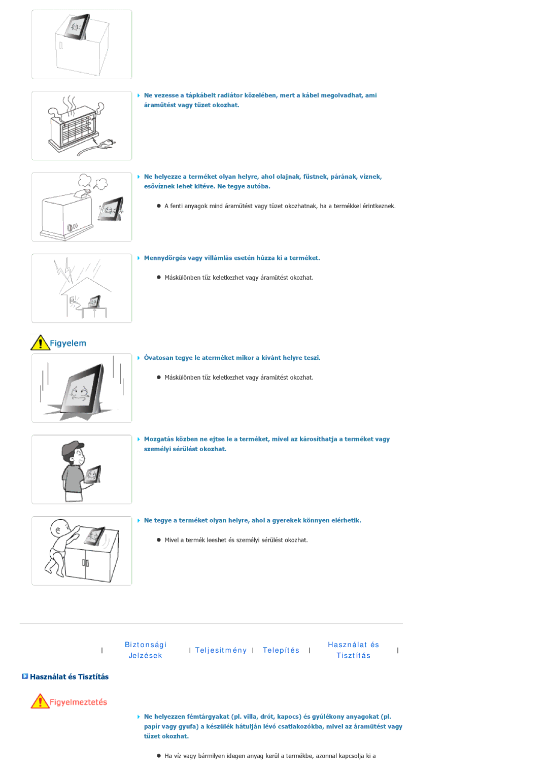 Samsung LP10CBQSBTZEN manual Használat és Tisztítás 