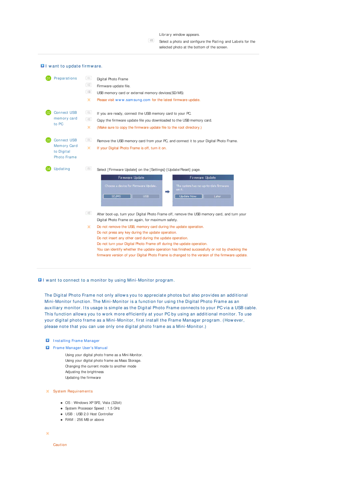 Samsung LP10CBQSBTZEN manual Want to update firmware, Updating 