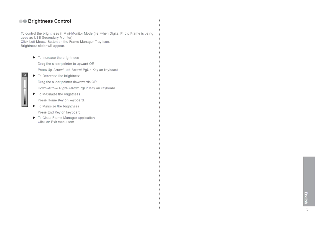 Samsung LP08IPLSBTZEN, LP10IPLSBTZEN, LP08IPLEBTZEN manual Brightness Control 