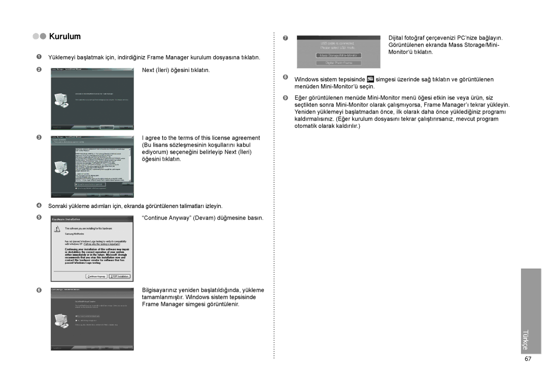 Samsung LP08IPLEBTZEN, LP10IPLSBTZEN, LP08IPLSBTZEN manual Kurulum 