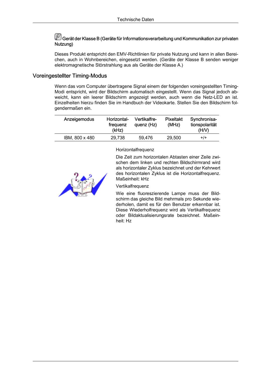 Samsung LS07LDPSF/EN manual Voreingestellter Timing-Modus 