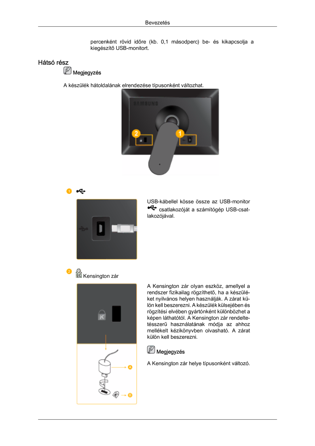 Samsung LS07LDPSF/EN manual Hátsó rész 