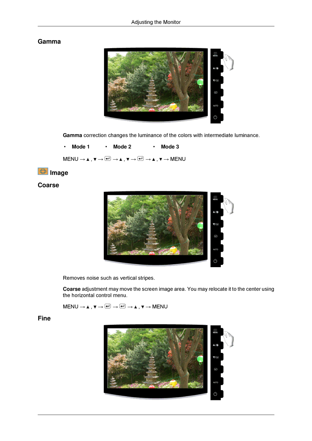 Samsung LS16CMYSFMXV, LS16CMYSFUXJ, LS17CMNSFMXV manual Gamma, Mode 1 Mode 2 Mode 