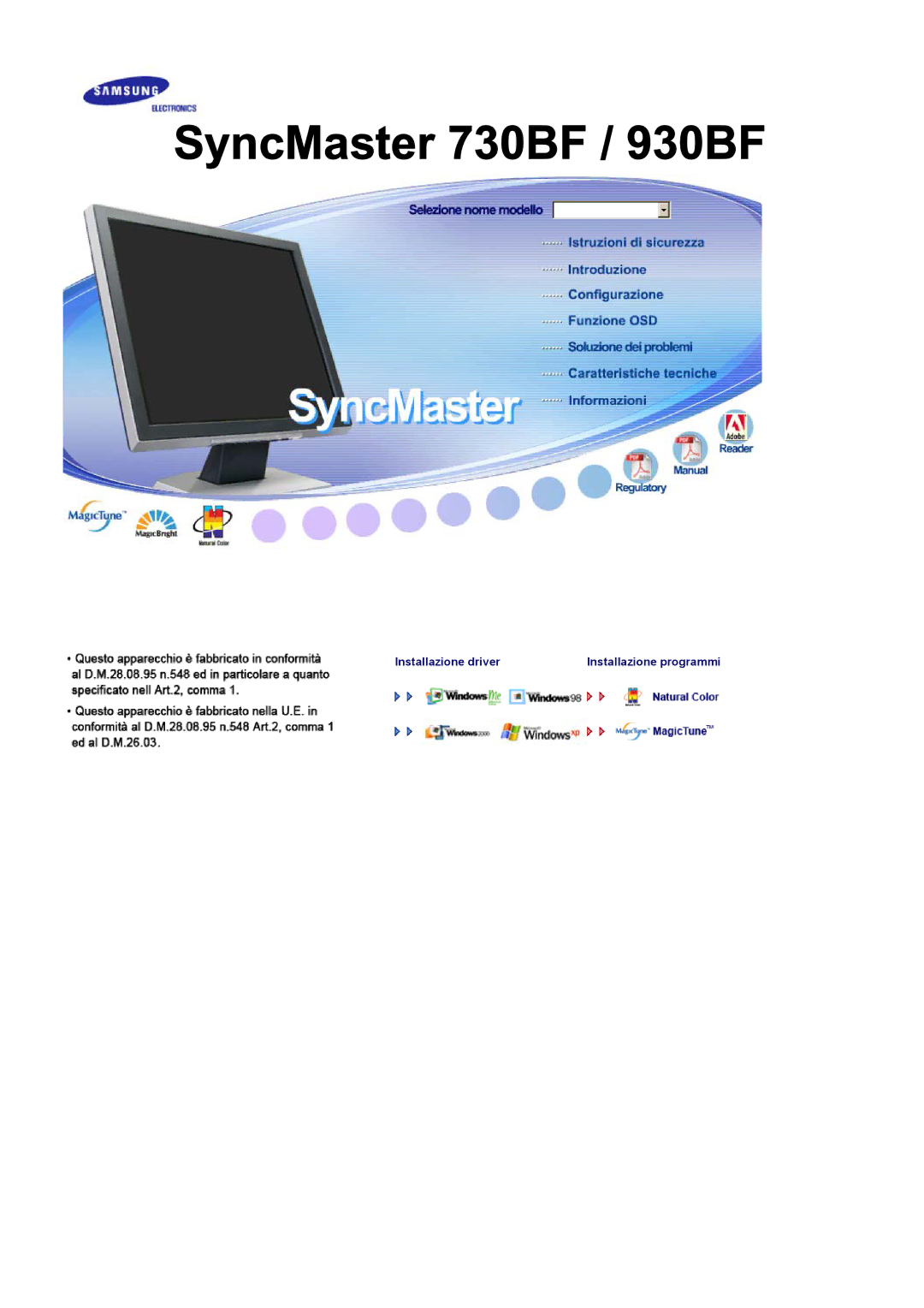 Samsung LS17BIDKSV/EDC manual SyncMaster 730BF / 930BF 