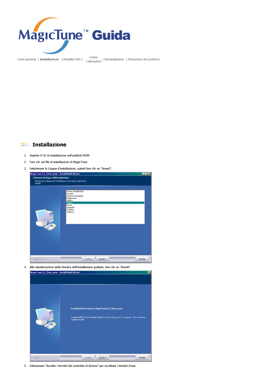 Samsung LS17BIDKSV/EDC manual Installazione 