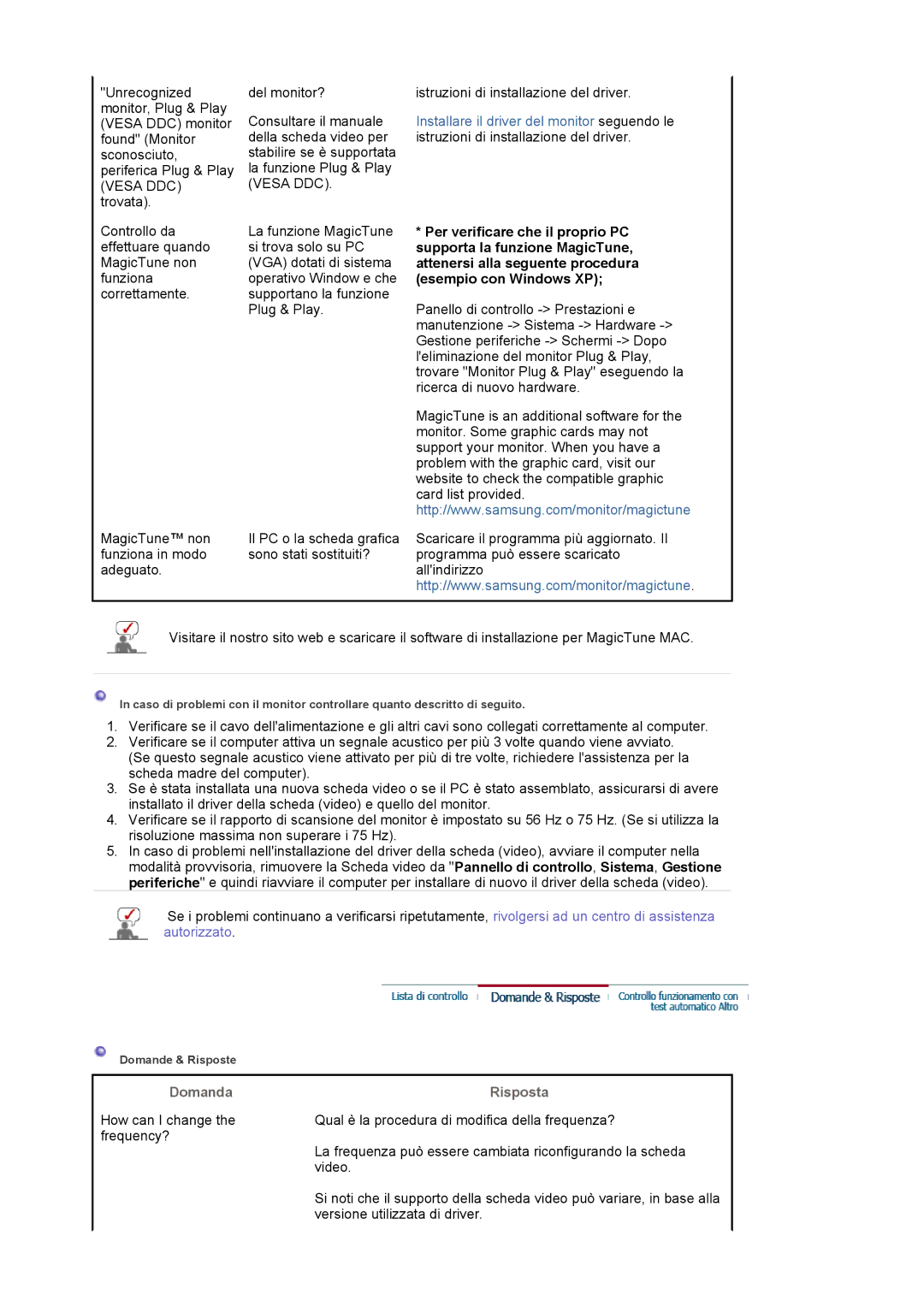 Samsung LS17BIDKSV/EDC manual Domanda, Risposta 