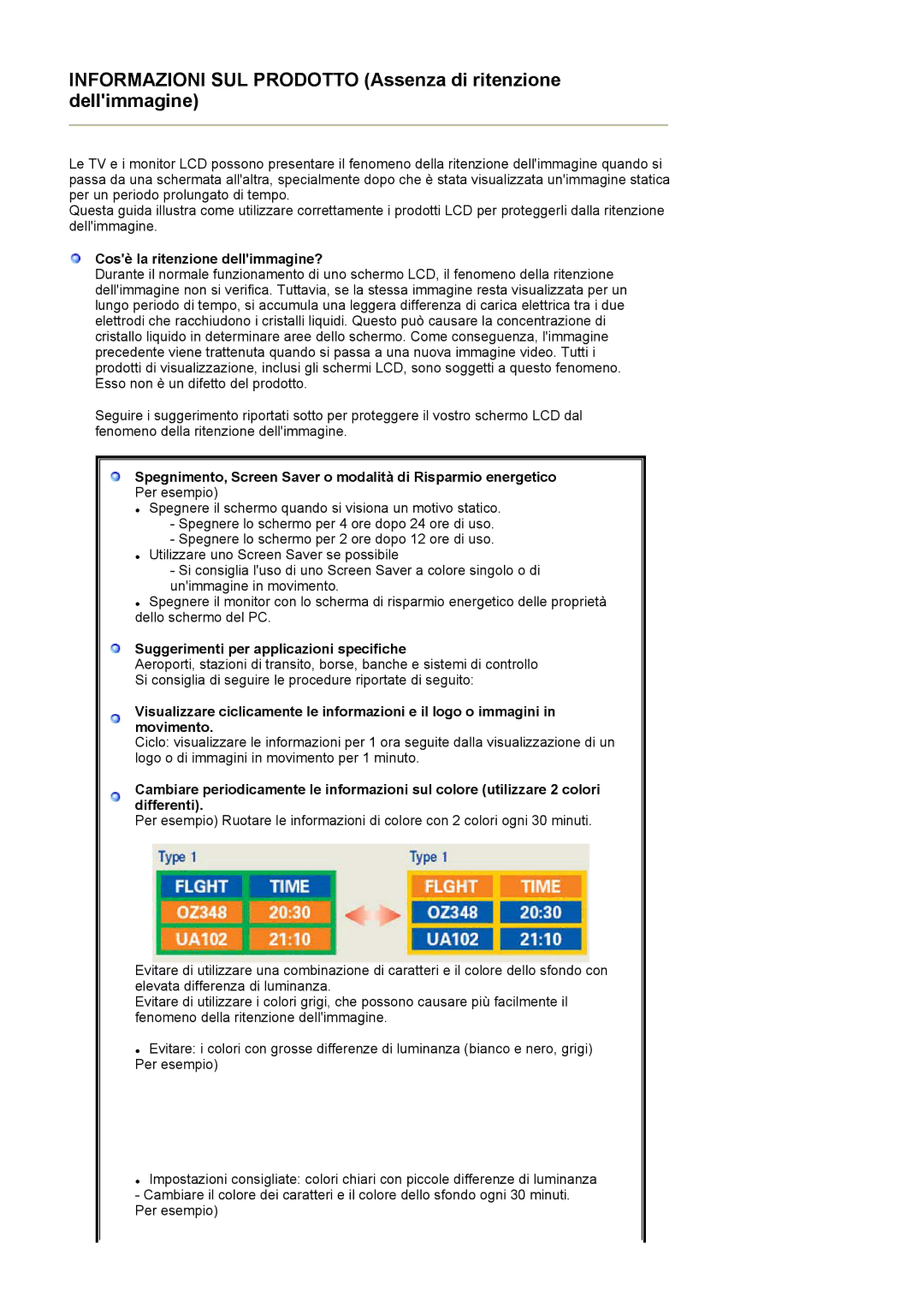 Samsung LS17BIDKSV/EDC manual Cosè la ritenzione dellimmagine?, Suggerimenti per applicazioni specifiche 