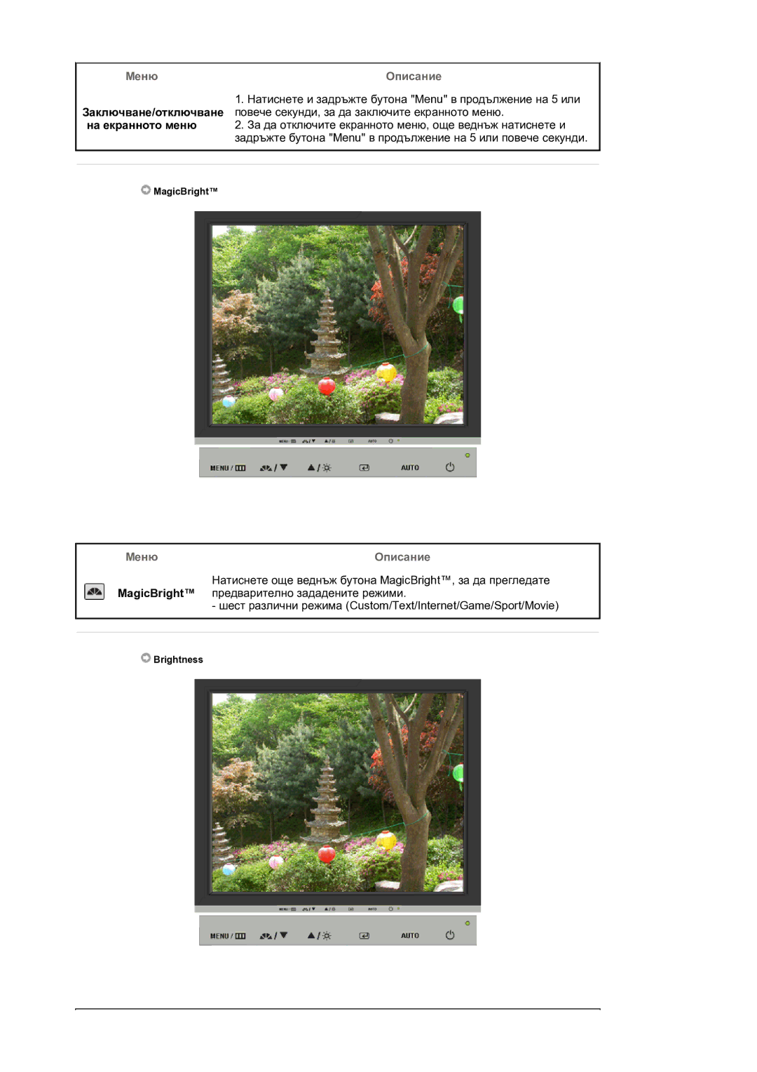 Samsung LS17BIDKSV/EDC manual Меню Описание 