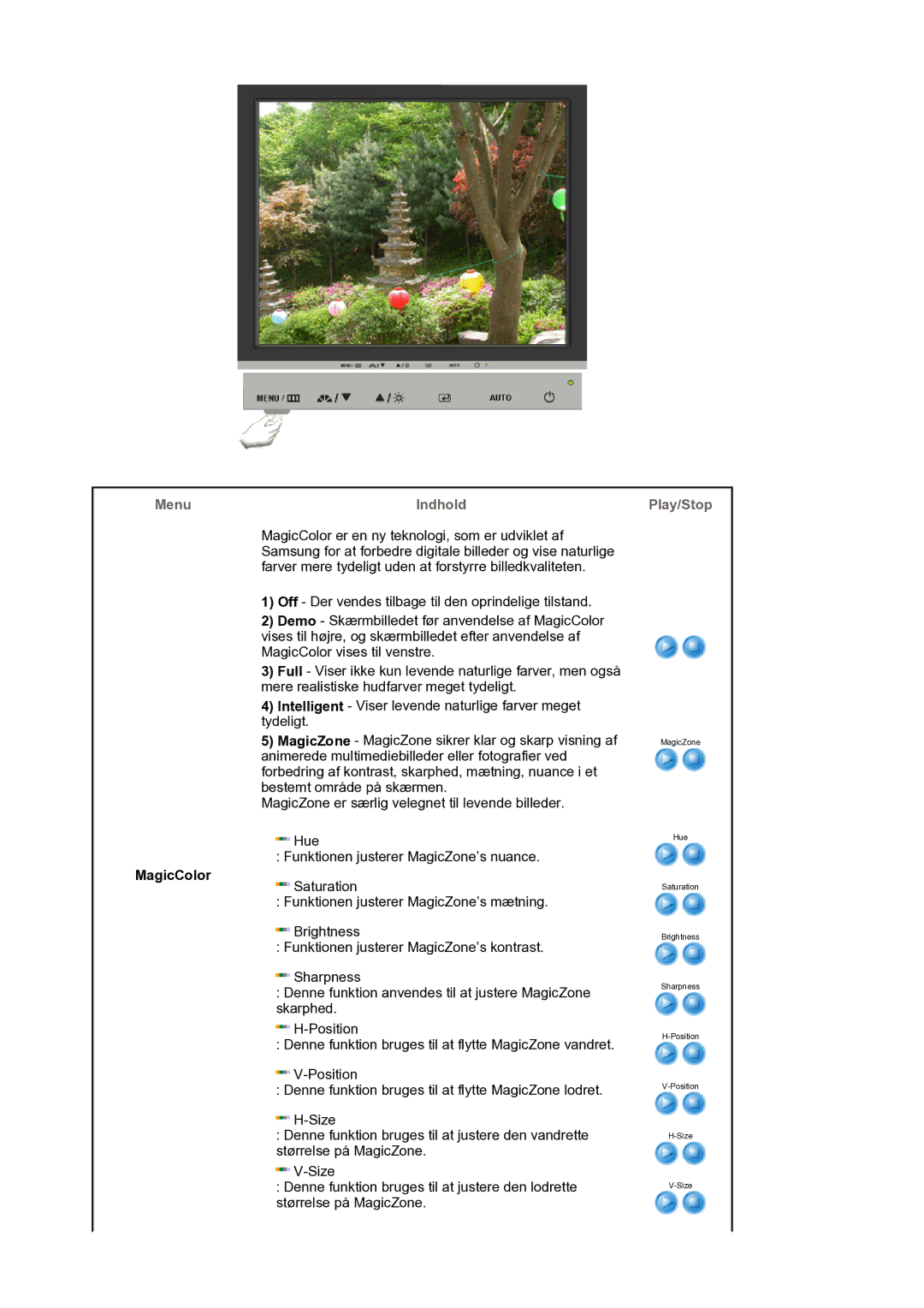 Samsung LS17BIDKSV/EDC manual MagicColor, Play/Stop 