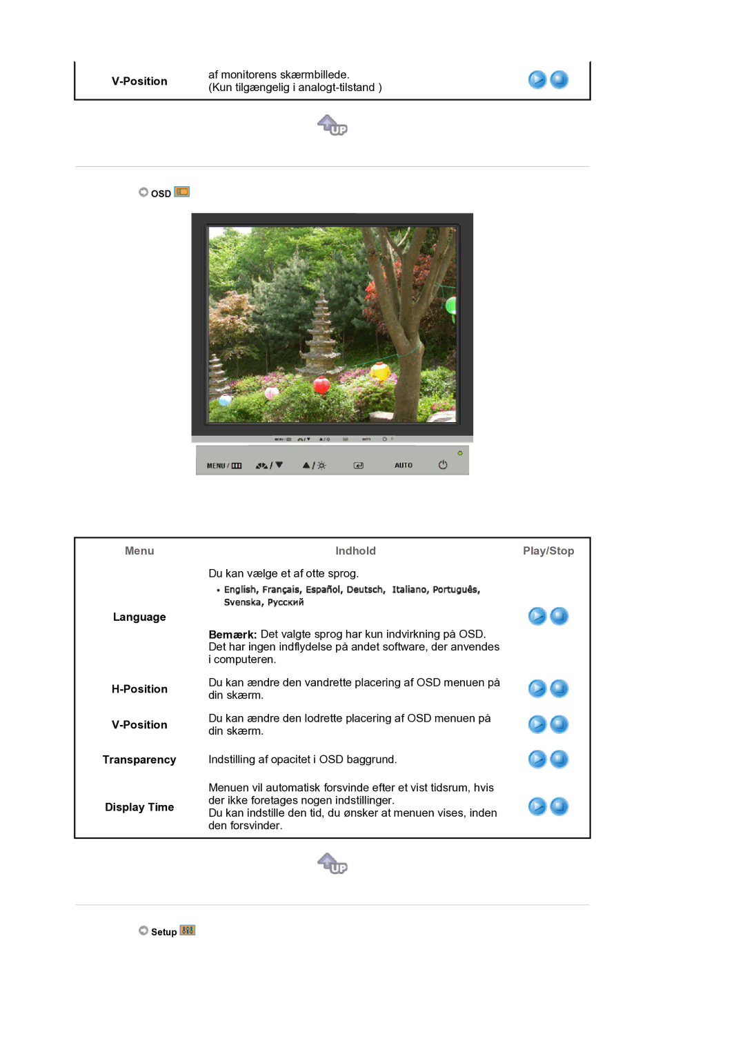 Samsung LS17BIDKSV/EDC manual Language Position Transparency Display Time 