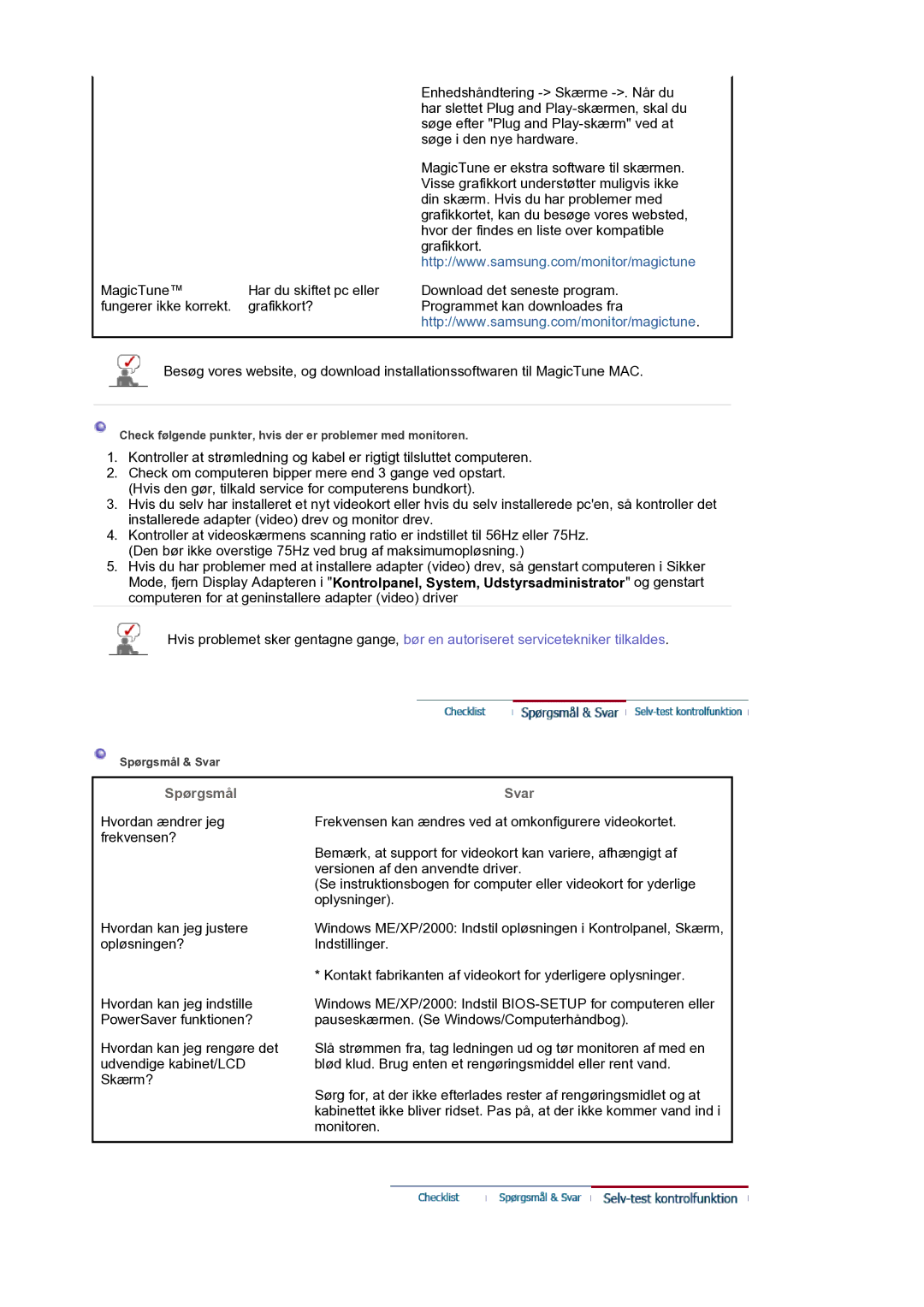 Samsung LS17BIDKSV/EDC manual Spørgsmål Svar 