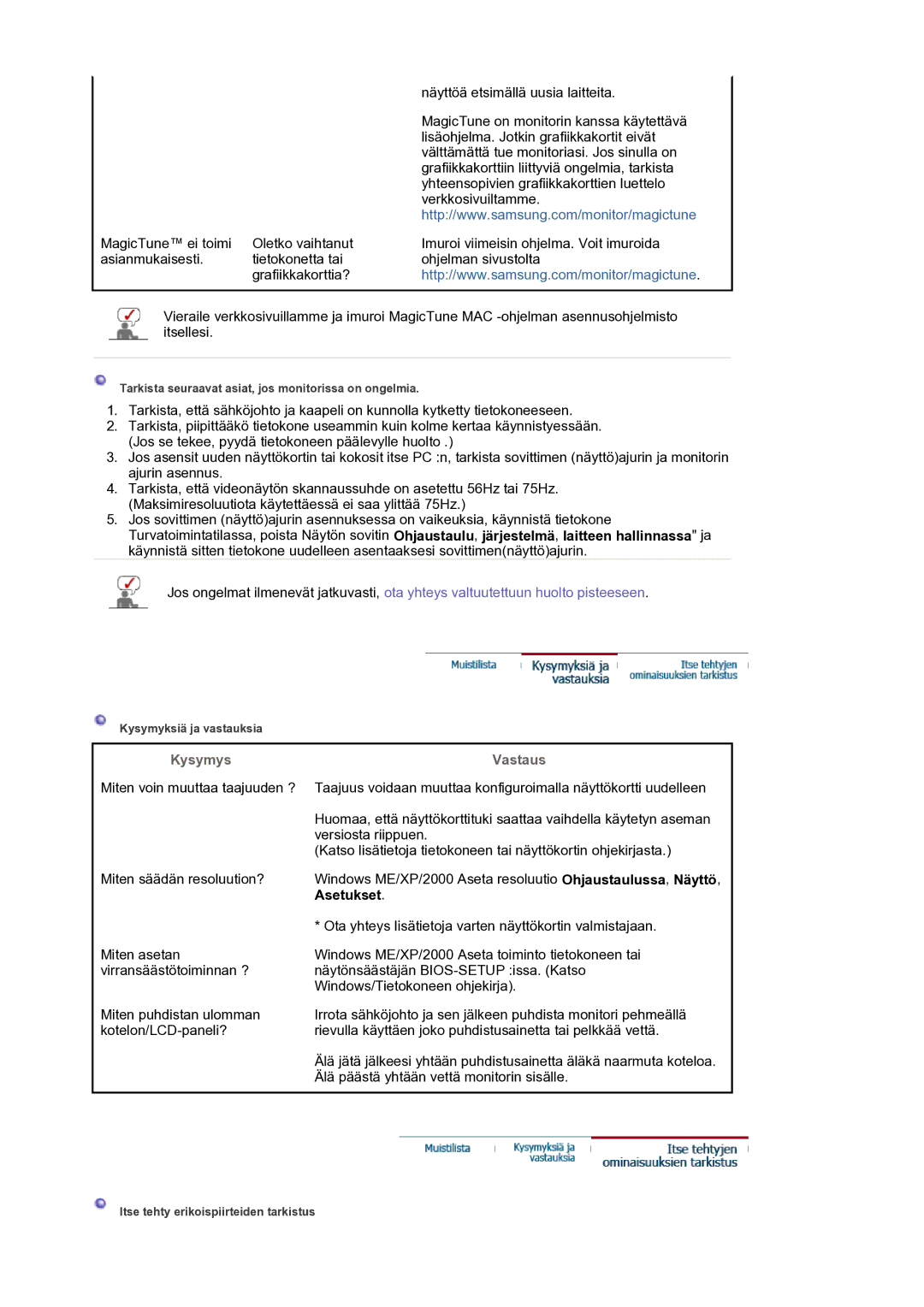 Samsung LS17BIDKSV/EDC manual Kysymys, Vastaus 