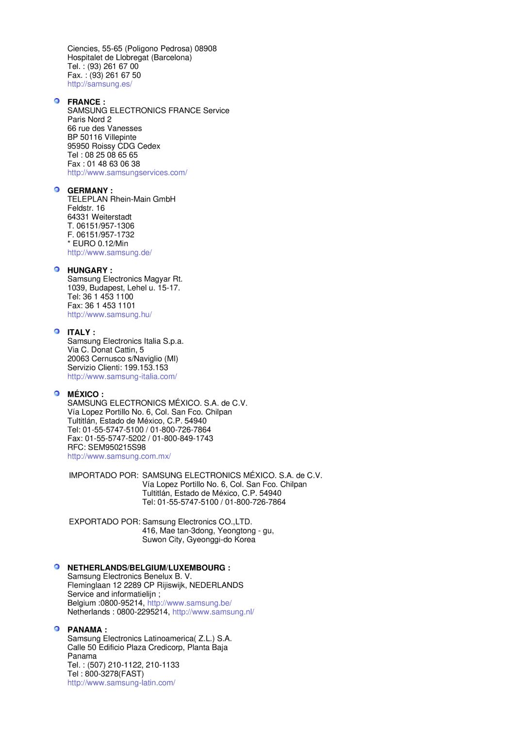 Samsung LS17BIDKSV/EDC manual Germany 