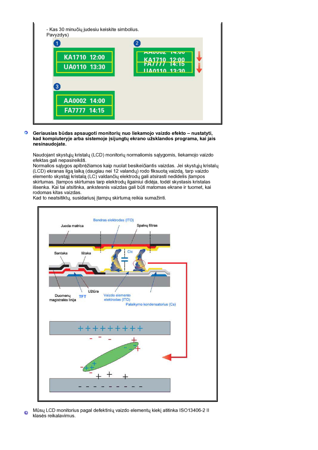 Samsung LS17BIDKSV/EDC manual Kas 30 minučių judesiu keiskite simbolius. Pavyzdys 