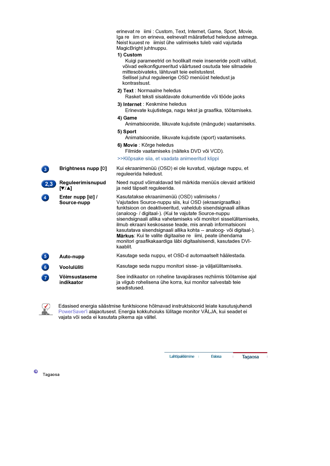 Samsung LS17BIDKSV/EDC manual Game, Sport 