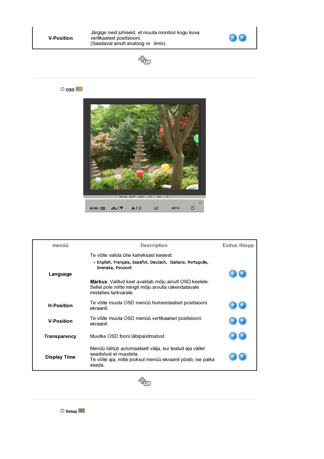 Samsung LS17BIDKSV/EDC manual Language Position Transparency Display Time 