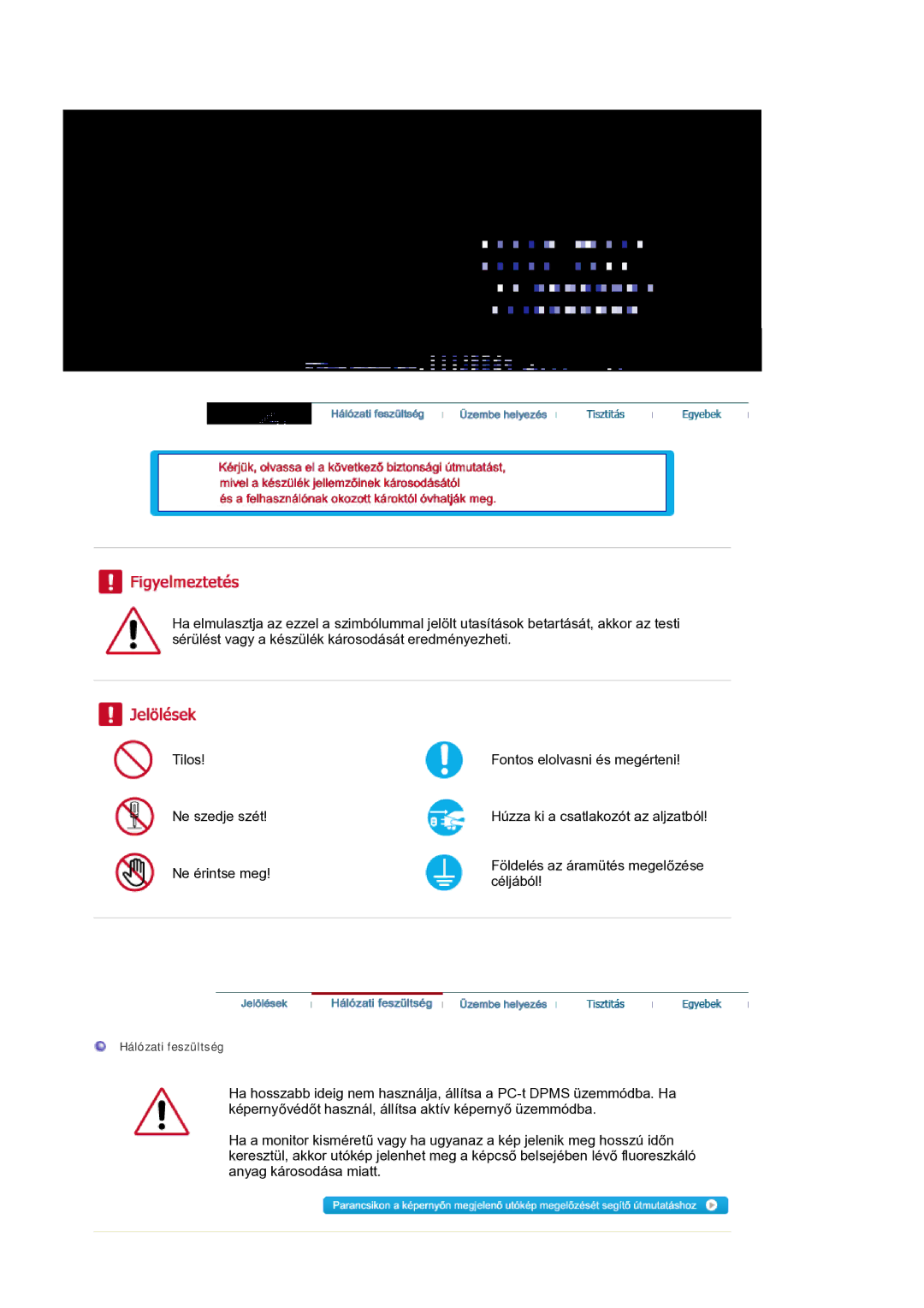 Samsung LS17BIDKSV/EDC manual Hálózati feszültség 