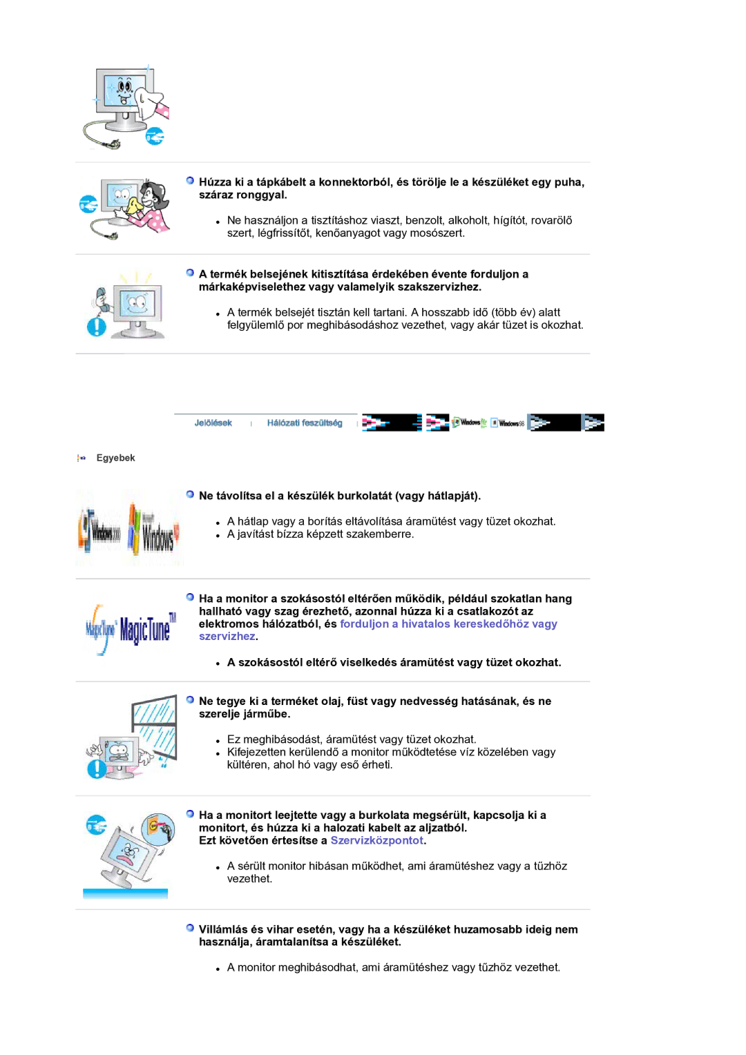 Samsung LS17BIDKSV/EDC manual Ne távolítsa el a készülék burkolatát vagy hátlapját 