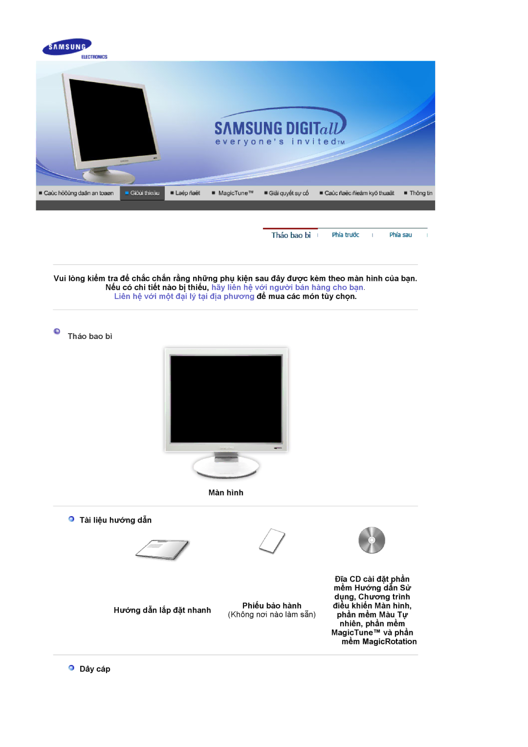 Samsung LS19DEPQFV/VNT, LS17DEPQAQ/ILC, LS19GSESS/VNT, LS17DEPQAQ/VNT, LS19DEPQAQ/VNT, LS17DEPQFV/VNT manual Tháo bao bì 