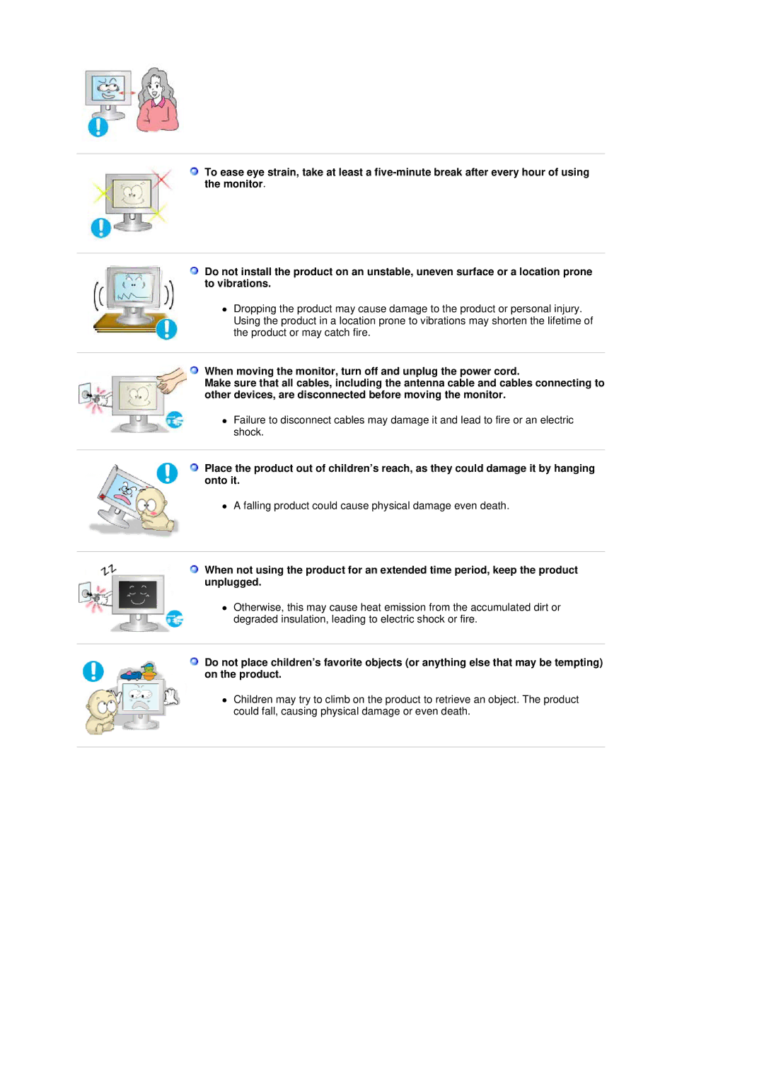 Samsung LS17GSEKS/EDC manual Falling product could cause physical damage even death 