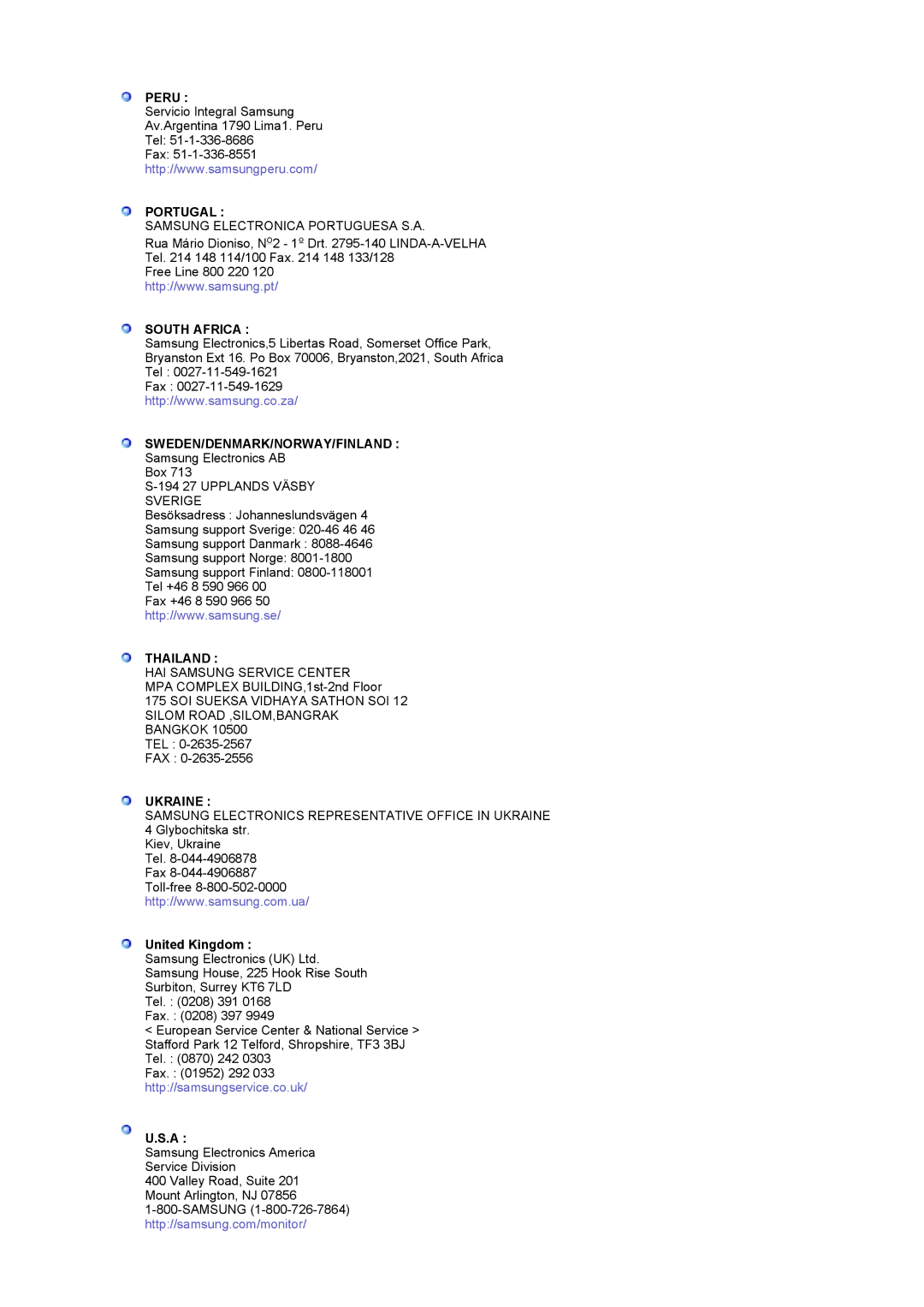 Samsung LS17GSEKS/EDC manual Portugal, United Kingdom 