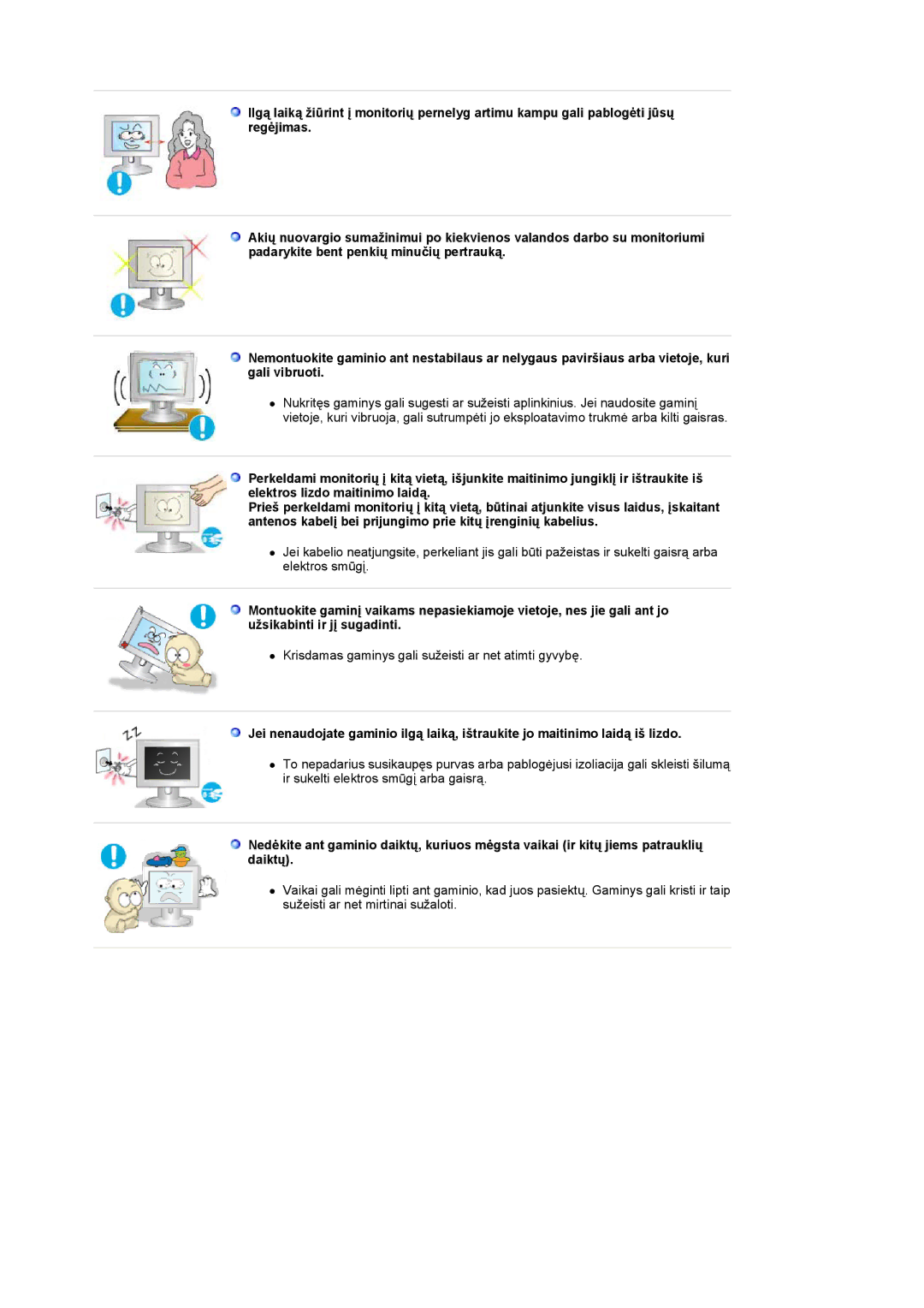 Samsung LS17GSEKS/EDC manual Krisdamas gaminys gali sužeisti ar net atimti gyvybę 