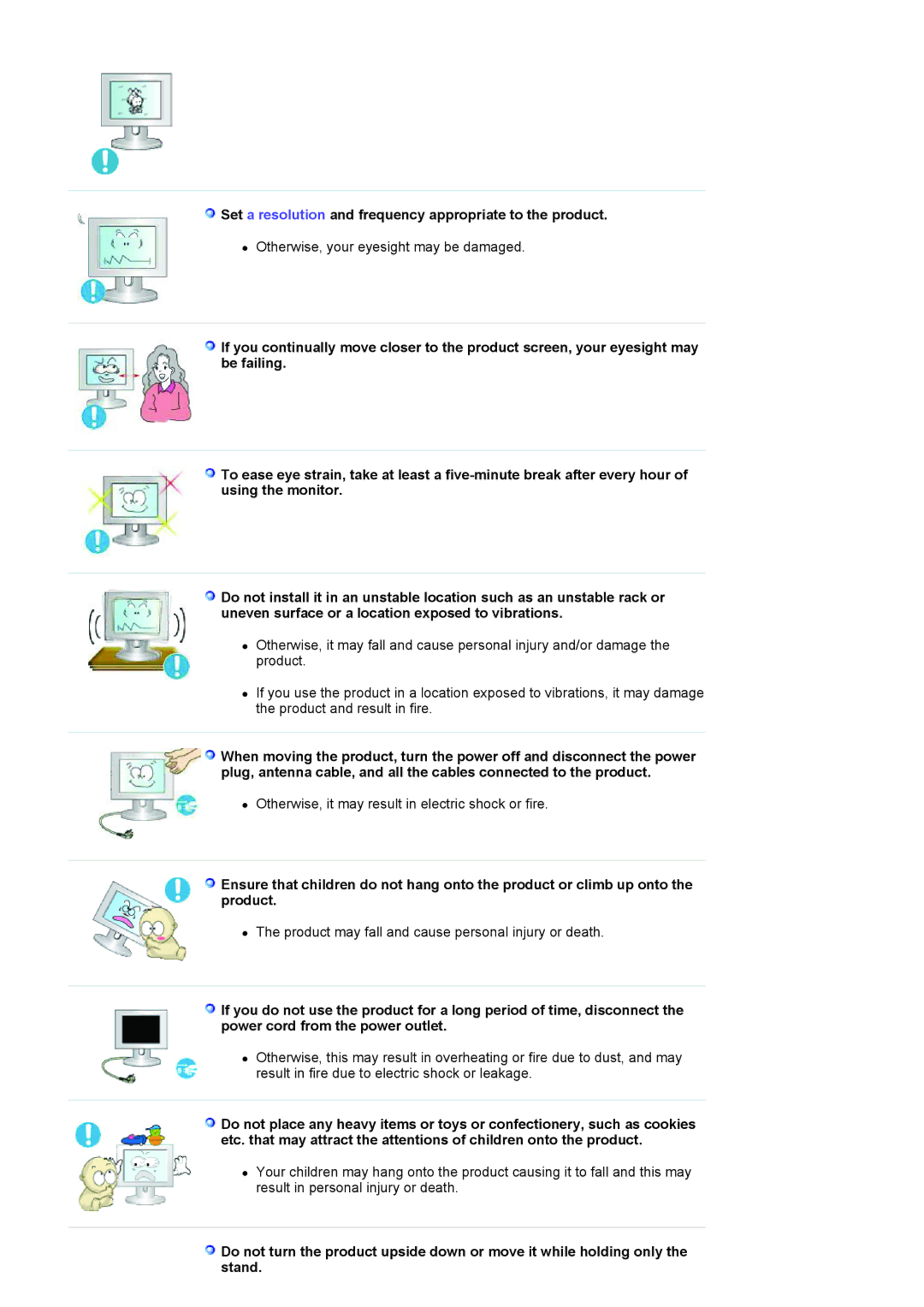 Samsung LS17HAAKBDUEDC, LS17HAAKSUEDC, LS17HAAKNUEDC manual Set a resolution and frequency appropriate to the product 