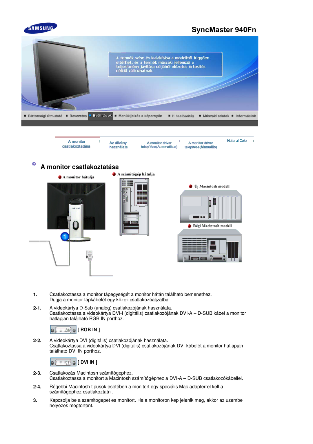 Samsung LS19HALKSB/EDC, LS17HABTS7/EDC, LS19HATESH/EDC, LS17HATTSQ/EDC, LS17HAHESQ/EDC, LS15HAAKS/EDC manual SyncMaster 940Fn 