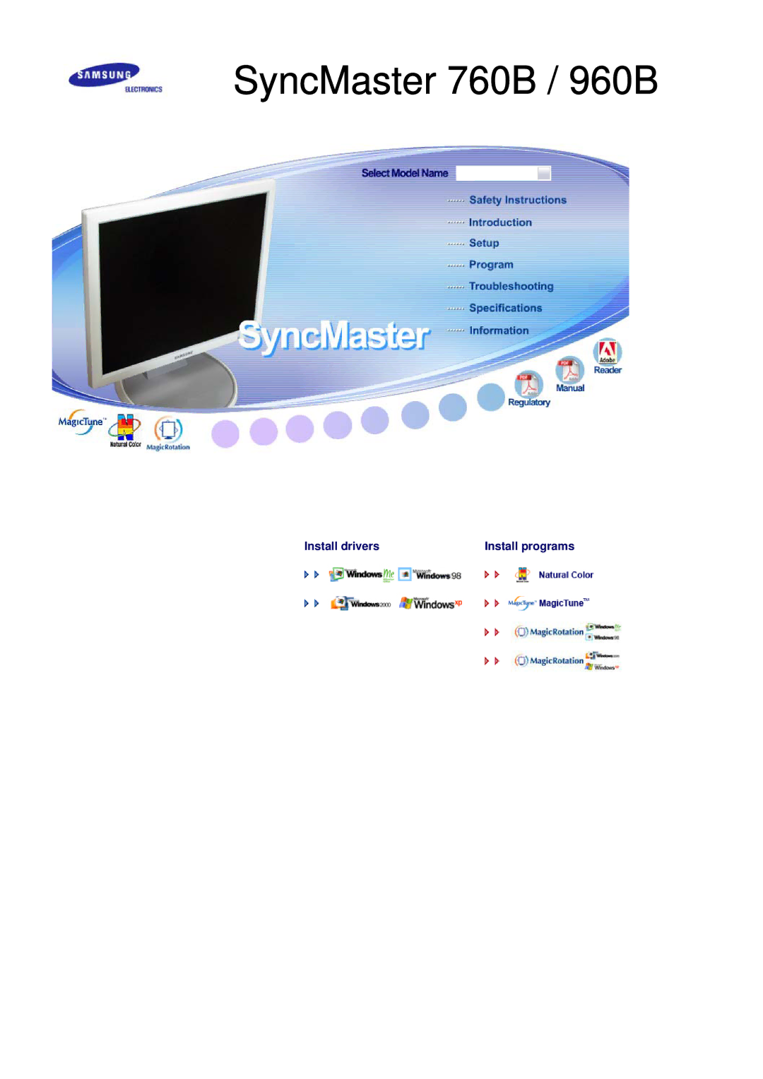 Samsung LS17HJBQHV/XSG, LS17HJBQHV/SAI, LS19HJBQHV/SAI manual SyncMaster 760B / 960B 