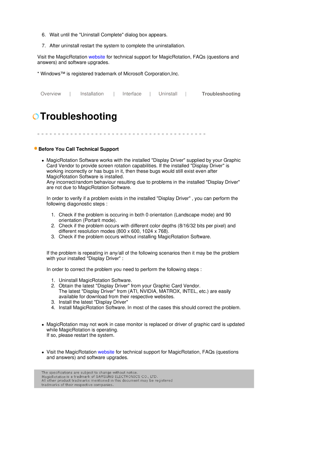 Samsung LS17HJBQHV/XSG, LS17HJBQHV/SAI, LS19HJBQHV/SAI manual Troubleshooting, Before You Call Technical Support 