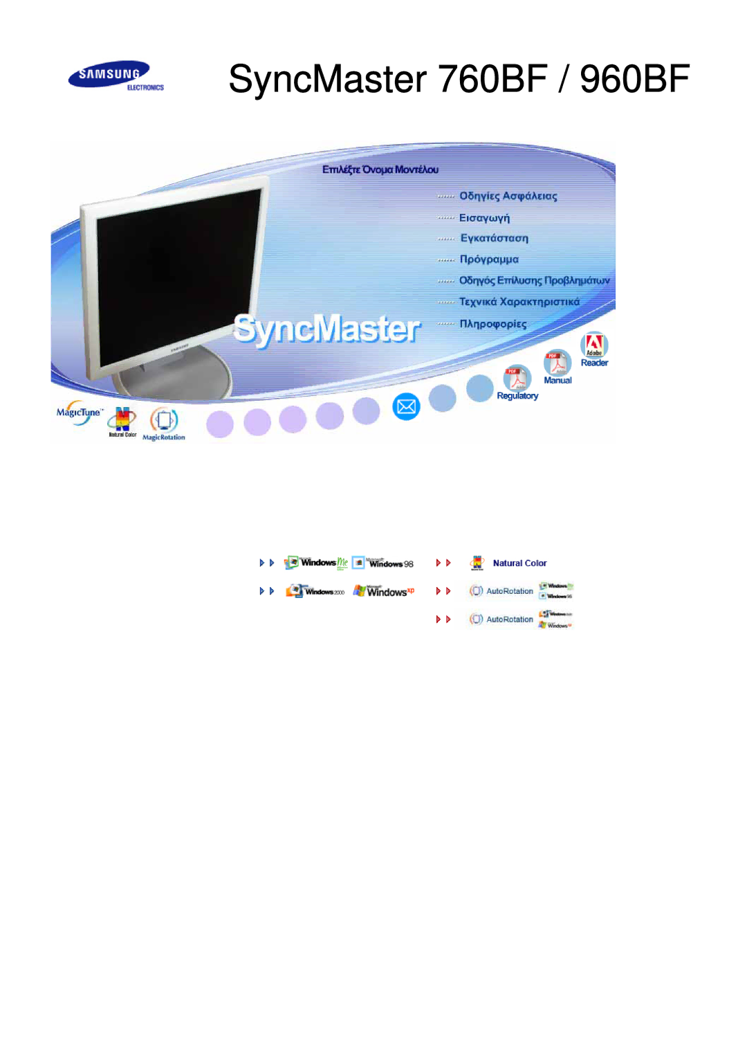 Samsung LS19HJDQHV/EDC, LS17HJDQHV/EDC manual SyncMaster 760BF / 960BF 