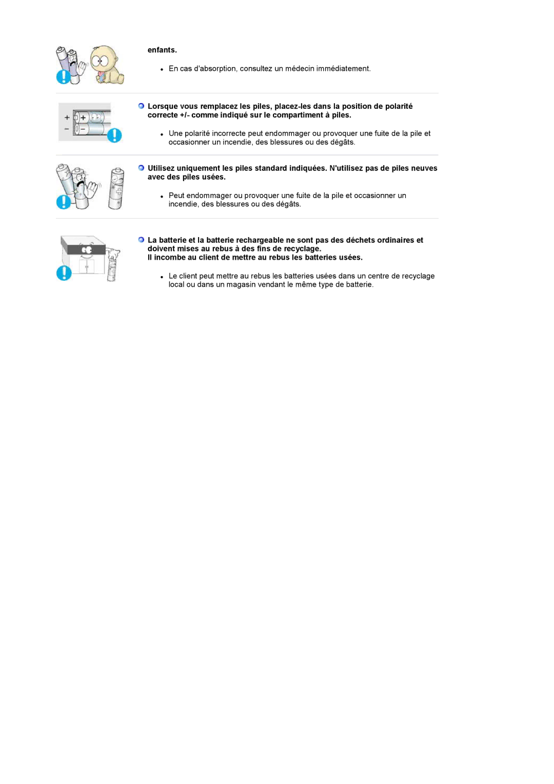 Samsung LS17MCASS/EDC manual Enfants 