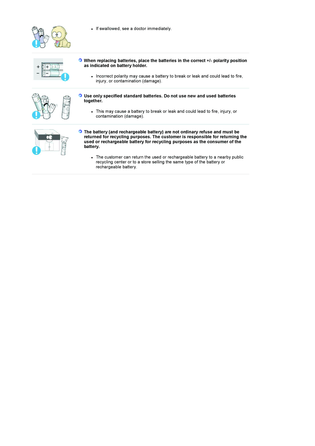 Samsung LS17MCASS/EDC manual If swallowed, see a doctor immediately 