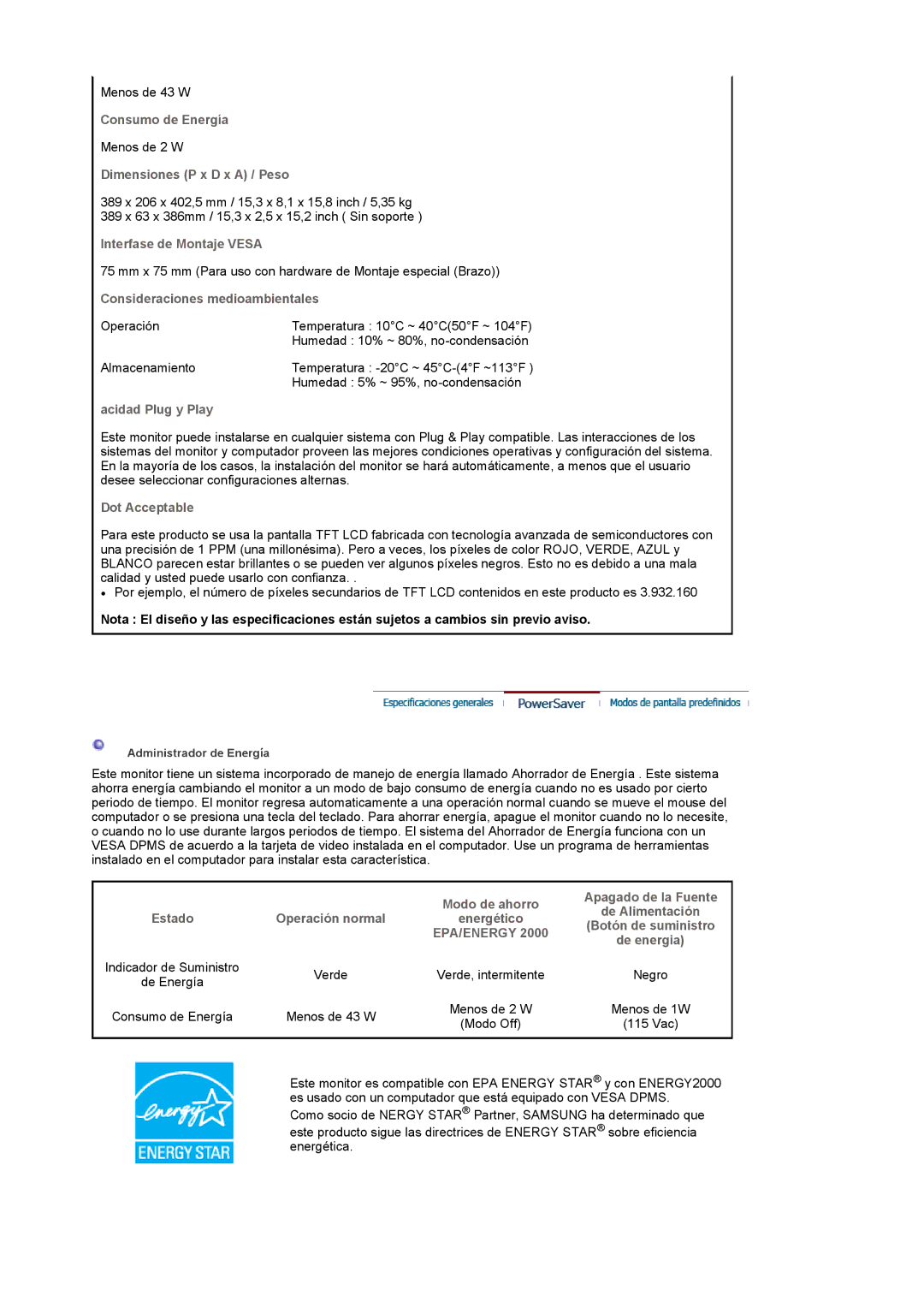 Samsung LS17MCASS/EDC manual Epa/Energy 